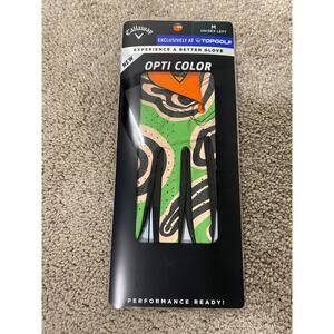 New Callaway Unisex Opti Color LEFT HANDED Golf Glove, Orange Swirl Size‎ Medium